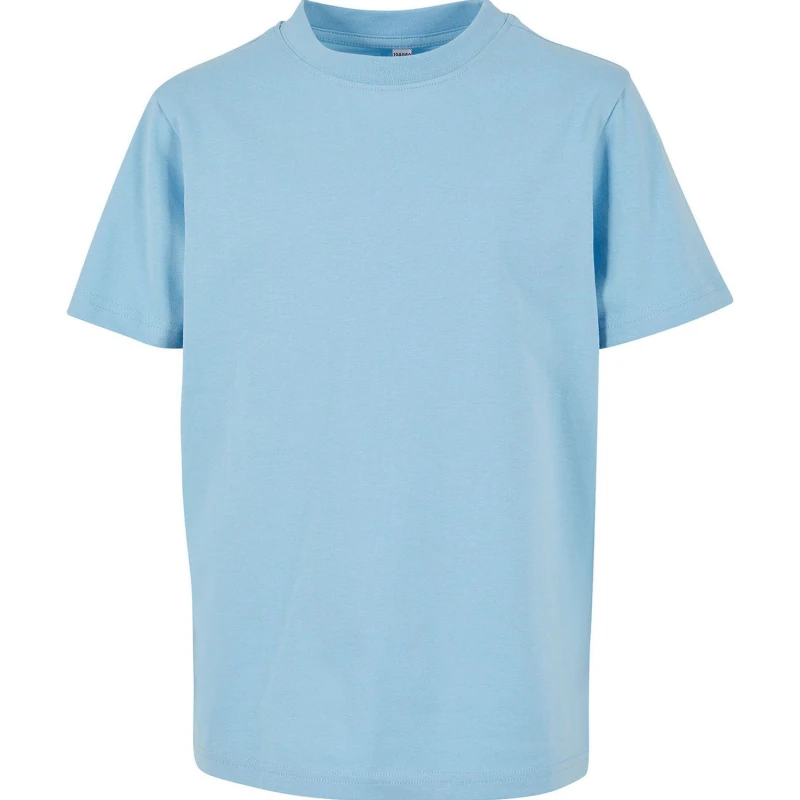 Image of Build Your Brand Plain Dark Grey T-Shirt in Mid Blue Size: 4-6 Years Mid Blue Unisex 4-6 Years