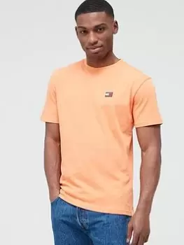 Image of Tommy Jeans Classic Tommy XS Badge T-Shirt - Orange, Size S, Men