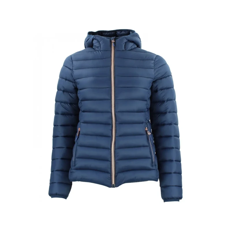 Image of Womens Peak Mountain Fine Hooded Puffer Bleu Female S
