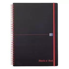 Image of Black n' Red 100080166 A4 Ruled Wirebound Polypropylene Notebook 140 Pages - Black