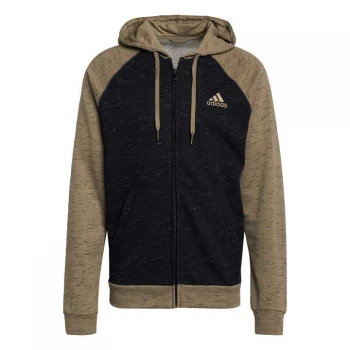Image of adidas Essentials M lange Small Logo Hoodie Mens - Black Melange / Orbit Green Me