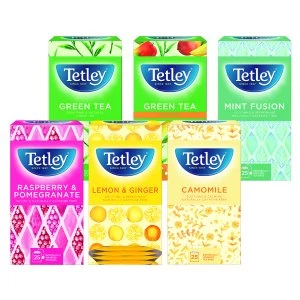 Image of Tetley Tea Bags Fruit and Herbal Variety Pack Packed 6 Boxes of 25