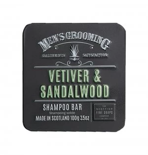 Image of Scottish Fine Soaps Vetiver & Sandalwood Shampoo Bar in a Ti
