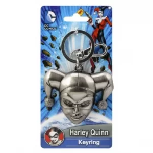 Image of Dc Comics Pewter Harley Quinn Head Keyring