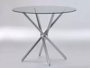Image of LPD Casa 90cm Glass and Chrome Dining Table