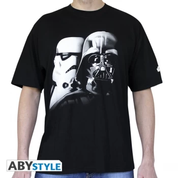 Image of Star Wars - T Shirt Vador-Troopers Mens Medium T-Shirt - Black