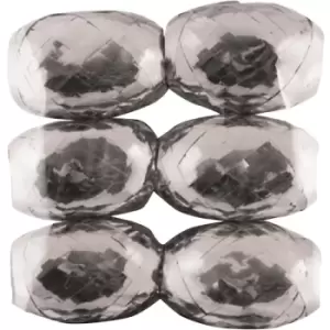 Image of North Pole Christmas Ribbon Cops (Pack Of 6) (One Size) (Silver) - Silver