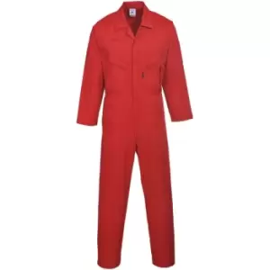 Image of Portwest Mens Liverpool-zip Workwear Coverall (Medium x Regular) (Red) - Red