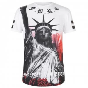Image of Fabric Sublimation T Shirt Mens - Liberty White