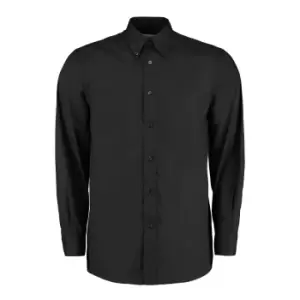 Image of Kustom Kit Mens Workforce Long Sleeve Shirt (XL) (Black)