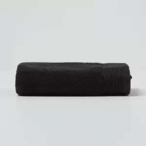 Image of HOMESCAPES Black 100% Combed Egyptian Cotton Hand Towel 700 GSM - Black
