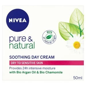 Image of Nivea Pure and Natural Moisturising Cream Dry/Sensitive