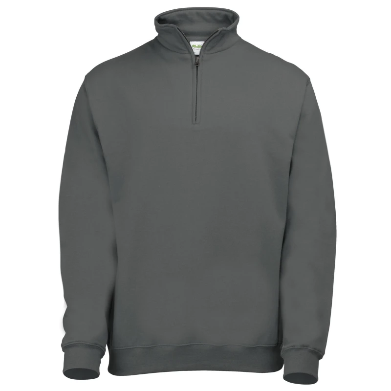 Image of AWDis AWDis Men Plain Sophomore ¼ Zip Sweatshirt in Charcoal Size: Small Charcoal S Male 5055747780116