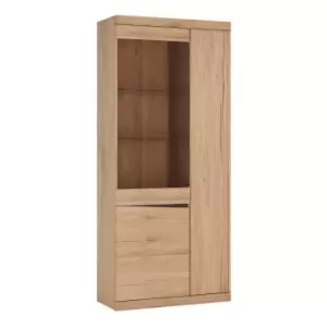 Image of Kensington Tall 3 Door Display Cabinet In Oak Effect
