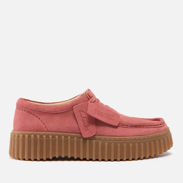 Image of Clarks Torhill Bee Suede Platform Casual Shoes - Dusty Rose, Pink, Size 8, Women Pink VTUGE Female 8