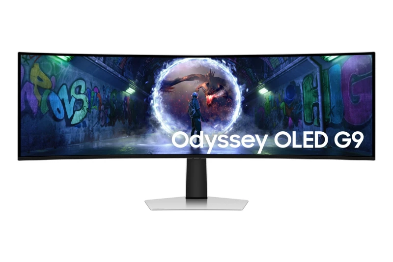 Image of Samsung Odyssey G9 LS49DG934SUXXU Dual Quad HD 49" Curved OLED Gaming Monitor - Silver/Grey 8806095723976