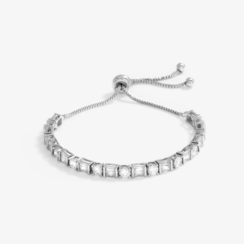 Image of Jon Richard Rhodium Plated Mixed Stone Toggle Bracelet Jewellery Sets One Size Silver 72804211000