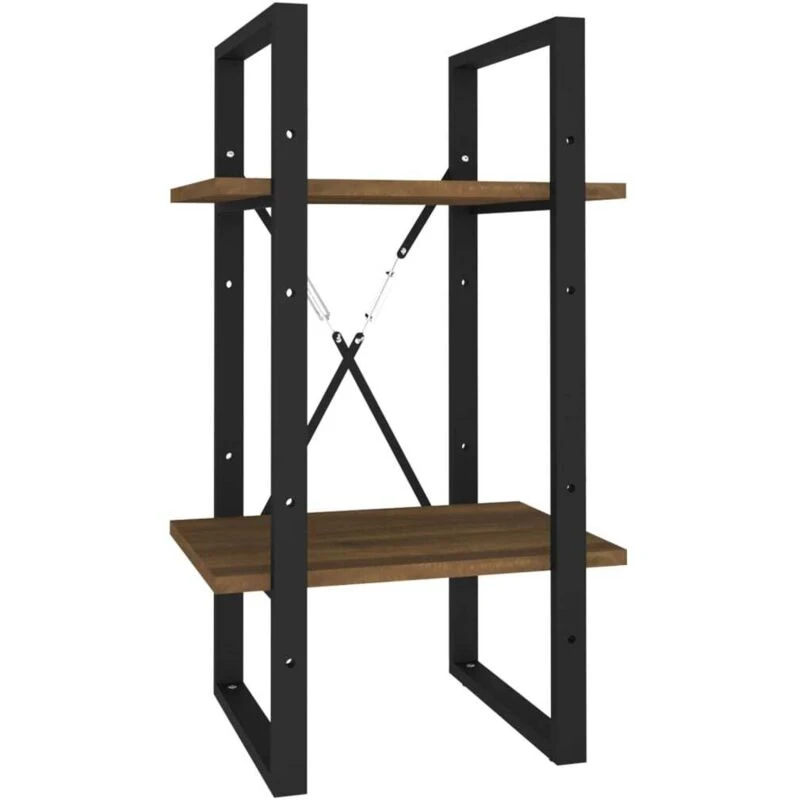 Image of Vidaxl 2-tier Book Cabinet Brown Oak 40X30X70 Cm Engineered Wood, Brown 821302