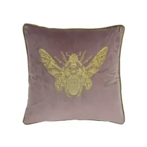 Image of Riva Paoletti Cerana Embroidered Piped Cushion Cover, Dusky Blush, 50 x 50 Cm