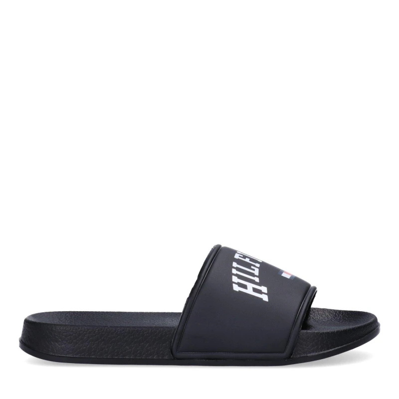 Image of Tommy Hilfiger Kids Slip-On Cushioned Pool Sliders Black male 2.5 (35)