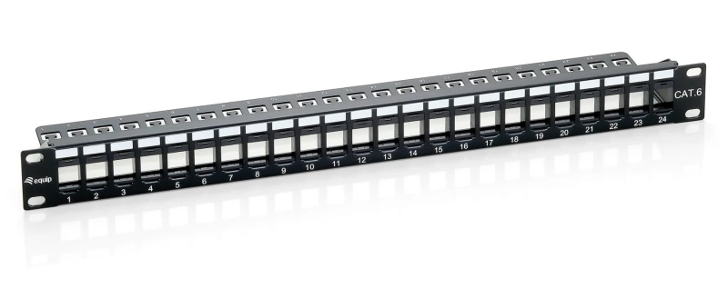 Image of Equip 24-Port Keystone Cat.6 Unshielded Patch Panel. Black