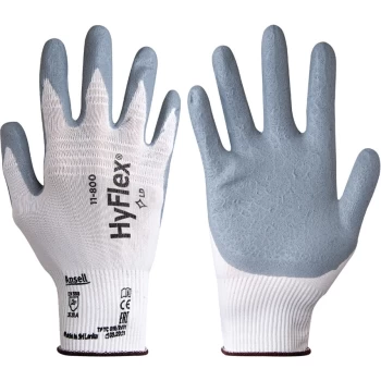 Image of 11-800 Hyflex Palm-side Coated White/Grey Gloves - Size 7