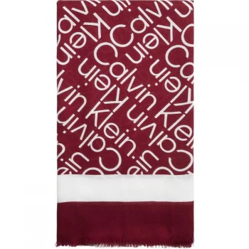 Image of Calvin Klein GeoLog Scarf Womens - Red Current XB8