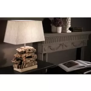 Image of Onli Sasso Floor Lamp With Shade, Stone Effect, Fabric Shade