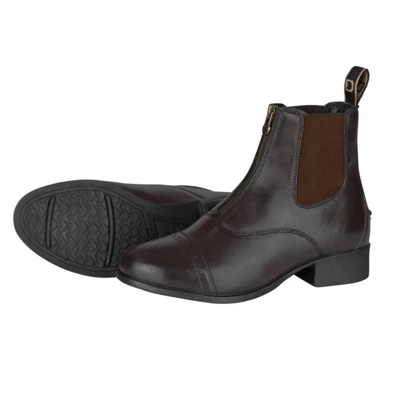 Image of Dublin Dublin Foundation II Zip Leather Paddock Boots in Brown Size: 9 Brown 9 Unisex 5063574550512