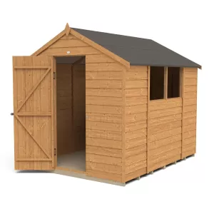 Image of Forest Garden 8 x 6ft Apex Overlap Dip Treated Double Door Shed