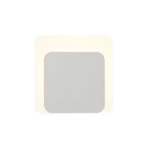 Image of Magnetic Base Wall Lamp, 12W LED 3000K 498lm, 15, 19cm Square Bottom Offset, Sand White, Acrylic Frosted Diffuser