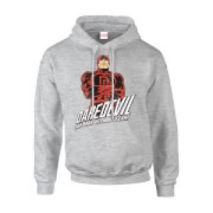 Image of Marvel Comics Daredevil The Man Without Fear Mens Grey Pullover Hoodie - M - Grey