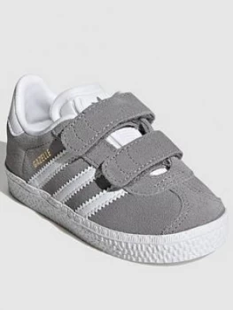 Image of adidas Originals Gazelle Infant Trainers - Grey/White, Size 6