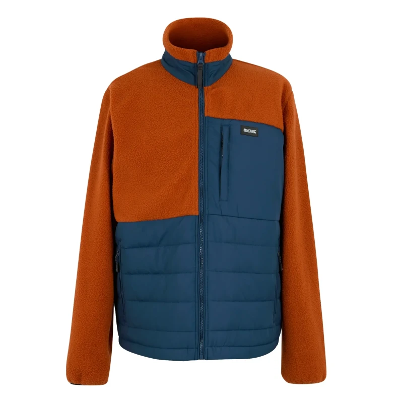 Image of Regatta Regatta Men Frankie Borg Hybrid Insulating Fleece in Orange Size: Medium Orange M Male 5063516103370