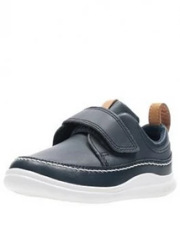 Image of Clarks Crest Ember Toddler Strap Shoes, Navy, Size 7 Younger