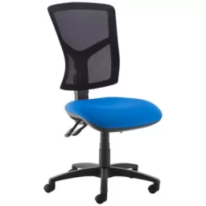 Image of Senza high mesh back operator chair with no arms - blue