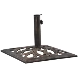 Image of Umbrella Base Bronze 12 kg 49cm Cast Iron vidaXL - Brown