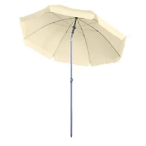 Image of Outsunny Beach Umbrella 84D-039CW Steel, Polyester Cream White