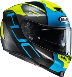 Image of HJC RPHA 70 Vias Helmet, yellow-blue, Size 2XL, yellow-blue, Size 2XL