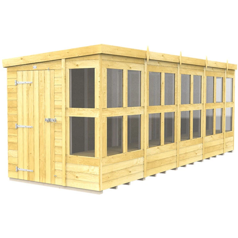 Image of Flat Pack Sheds DIY Sheds 18 x 6 Pent Potting Shed, Brown 18X6PPSFF
