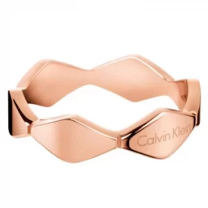 Image of Calvin Klein Snake Rose Gold PVD Ring Size 8
