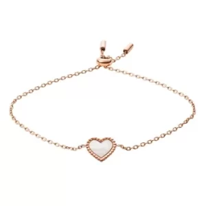Image of Fossil I Heart You Rose Gold Tone Mother Of Pearl Bracelet