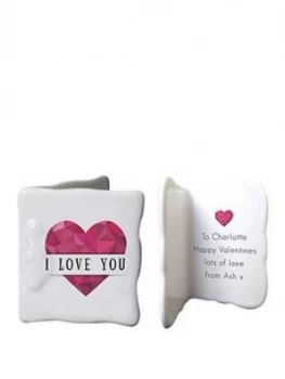 Image of Personalised Geometric Heart Ceramic Message Card