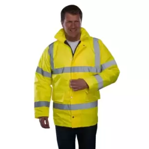 Image of Grafters Unisex Safety Hi-Visibility Waterproof Motorway Jacket (S) (Yellow)