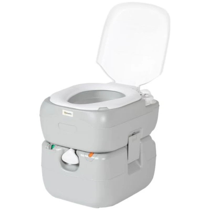 Image of Outsunny Outsunny Portable Toilet with Detachable Tanks for Camping, Grey