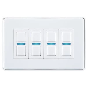 Image of Lightwave Smart Series Dimmer (4 Gang) - White Metal