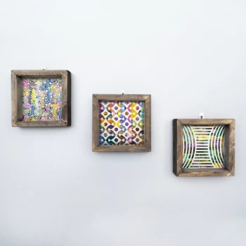 Image of UKZM027 Multicolor Decorative Framed MDF Painting (3 Pieces)