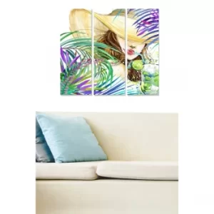 Image of MDF7825516 Multicolor Decorative MDF Painting (3 Pieces)