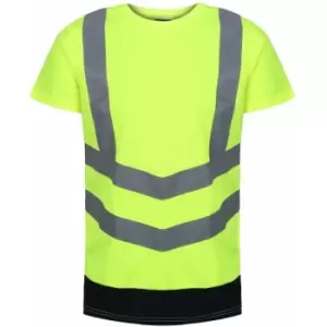 Image of Regatta Mens Pro High-Vis Short-Sleeved T-Shirt (S) (Yellow/Navy) - Yellow/Navy