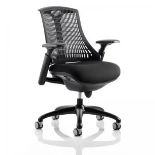 Image of Flex Task Operator Chair Black Frame With Black Fabric Seat Black Back DYNKC0071